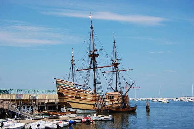 Boston to Plymouth Day-Trip including Quincy, Plimoth Patuxet and Mayflower II - Plymouth Harbor, Plymouth Rock, and the Visitor Center: the icons on your timeline